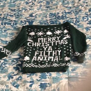 Ugly sweater Merry Christmas Ya Filthy Animal